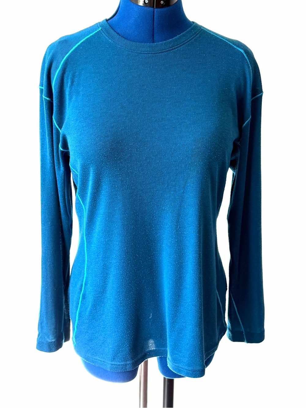 Kuhl Teal Long Sleeve Crewneck Top with Contrast Stitching - XL